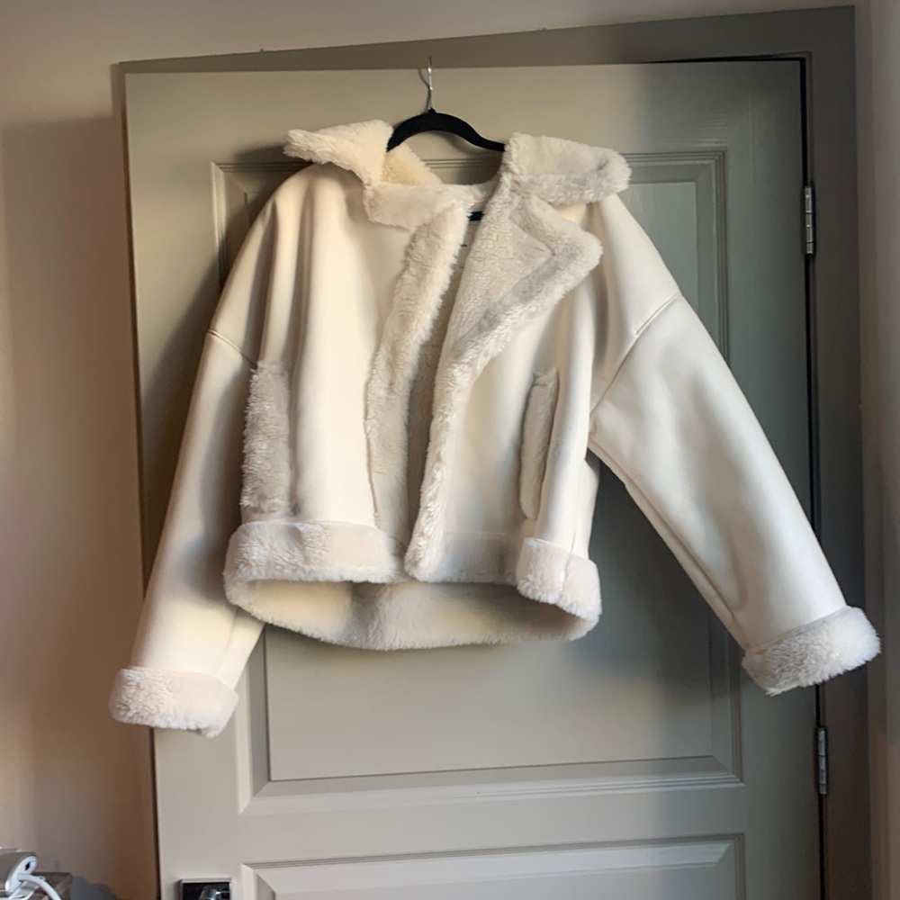 Abercrombie & Fitch vegan leather faux fur foat